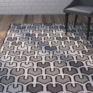 Criss Gray Geometric Area Rug