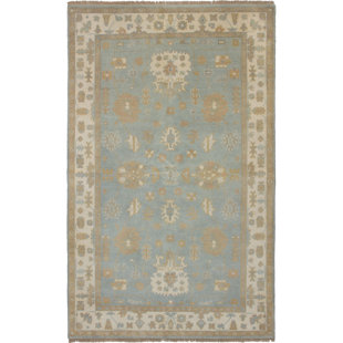 Brown And Aqua Area Rug Wayfair One Of A Kind Ad Ushak Hand Knotted Wool Ivory Light Aqua Area Rug