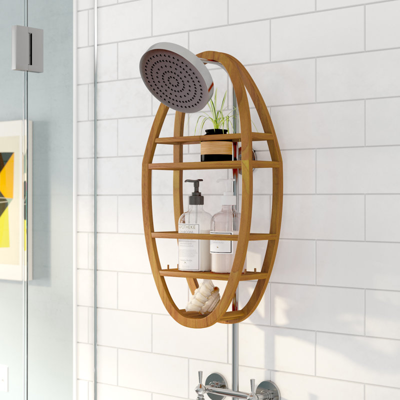 Langley Street Askins Teak Shower Caddy & Reviews Wayfair