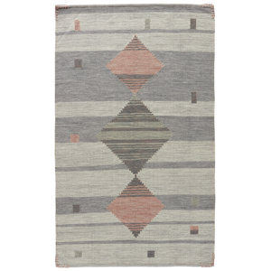 Cahone Light Gray/Dusty Coral Area Rug