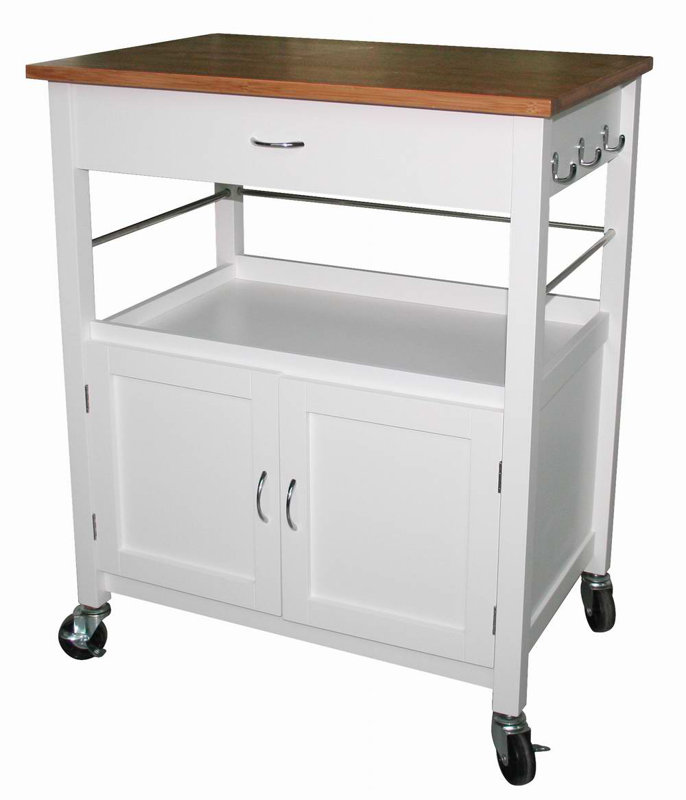 Andover Mills Guss Kitchen Island Cart with Natural ...