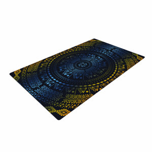 Famenxt Night Queen Boho Mandala Illustration Area Rug