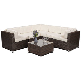 Rattan Corner Sofa Dining Set Wayfair Co Uk Harold 4 Seater Rattan Effect Corner Sofa Set