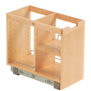 FindIT Kitchen Storage Organization Base Cabinet Pullout with Slide and Half Shelf