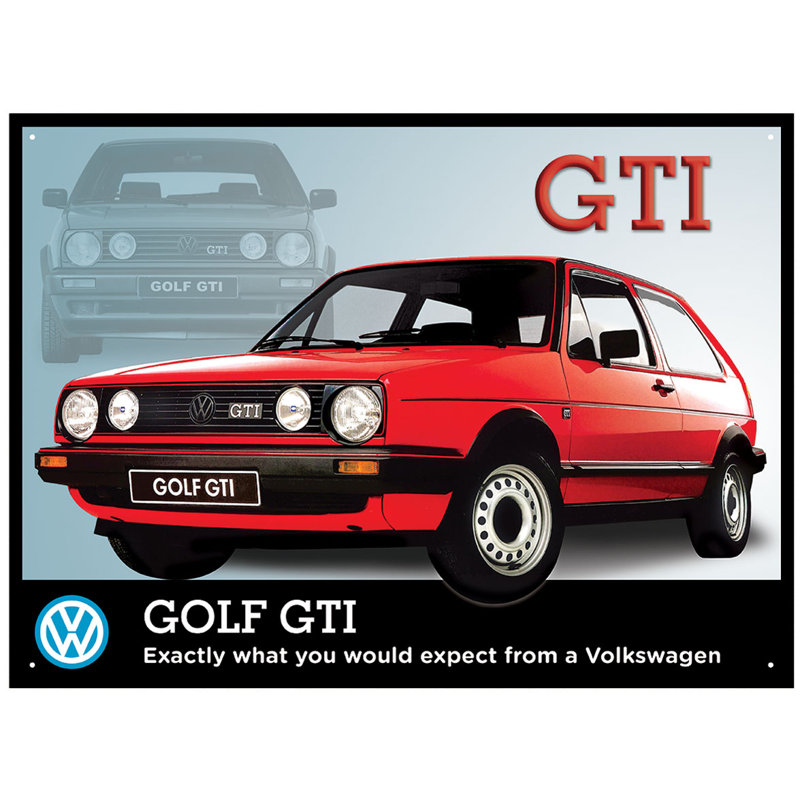 Red Hot Lemon Vw Golf Gti Vintage Advertisement Plaque Wayfair Co Uk