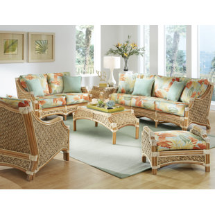 Wicker Rattan Living Room Set Wayfair Schmitz 6 Piece Living Room Set