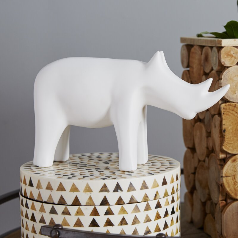 white rhino figurine