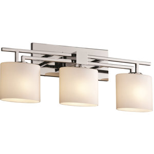 Kramer Aero 3 Light Cylinder w/ Flat Rim Bath Vanity Light