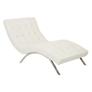 White Leather Chaise Lounge Wayfair Quickview