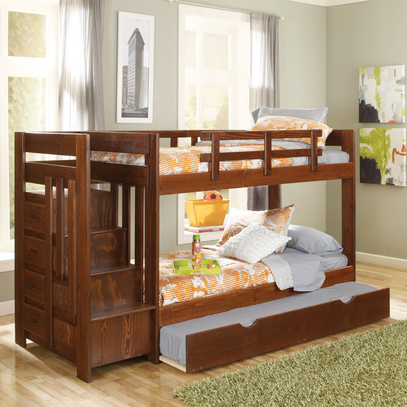 Chelsea Home Twin Over Bunk Bed With Trundle And Reversible Chelsea Home Twin Over Bunk Bed With Trundle And Reversible Stair Wayfair Ca