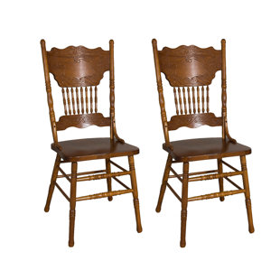 Oak Pressed Back Chairs Wayfair Acadian Double Press Back Side Chair Set Of 2