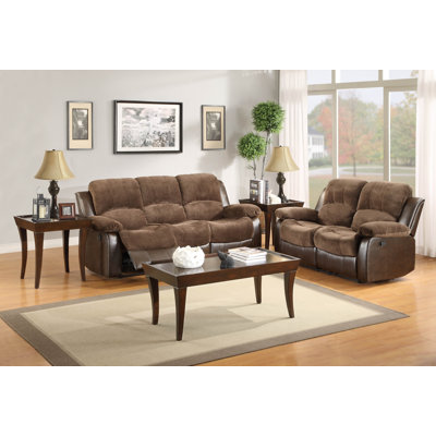 reclining loveseat sofa woodhaven double cranley living room hill parkersburg woodbridge designs wagnon configurable genuine leather barrel studio wayfair