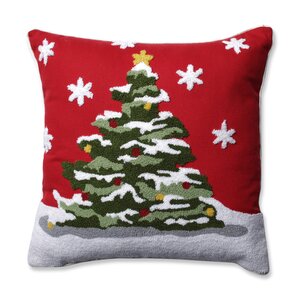 Flocked Tree Throw Pillow