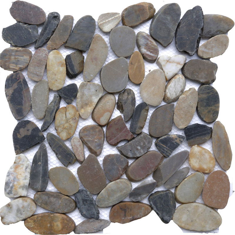 Wellmade Random Sized Natural Stone Pebble Tile In Sienna Reviews Wellmade Random Sized Natural Stone Pebble Tile In Sienna