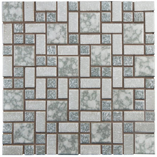 Gray Mosaic Floor Tile Wayfair Academy Random Sized Porcelain Mosaic Tile In Gray