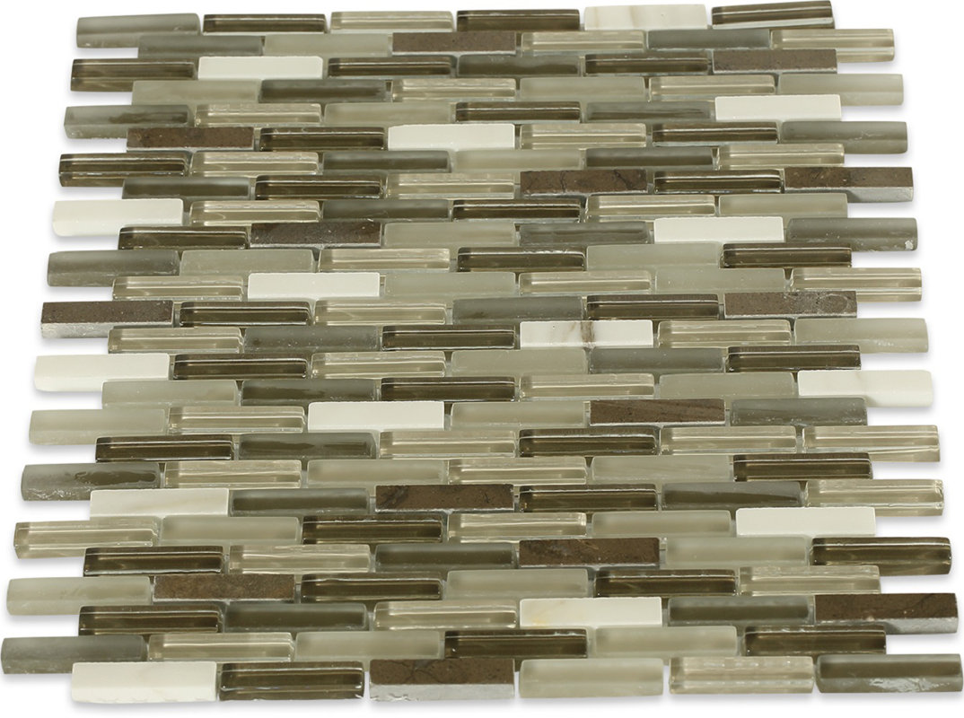 Splashback Tile Cleveland 0 5 X 1 Gl Marble Mosaic In Cleveland 0 5 X 1 Gl Marble Mosaic Tile In Frosted Brown Dark