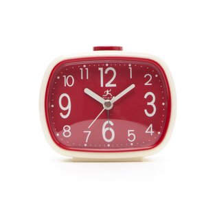 That 70's Retro Alarm Clock in Cream with Red Face