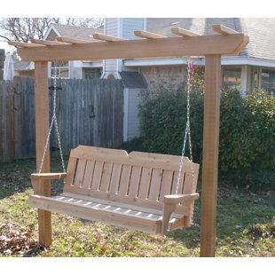 Arbor Swing Wayfair Donath Cedar Arbor Porch Swing With Stand
