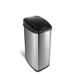 Trash Cans You Ll Love Wayfair Nine Stars Stainless Steel 13 Gallon Motion Sensor Trash Can