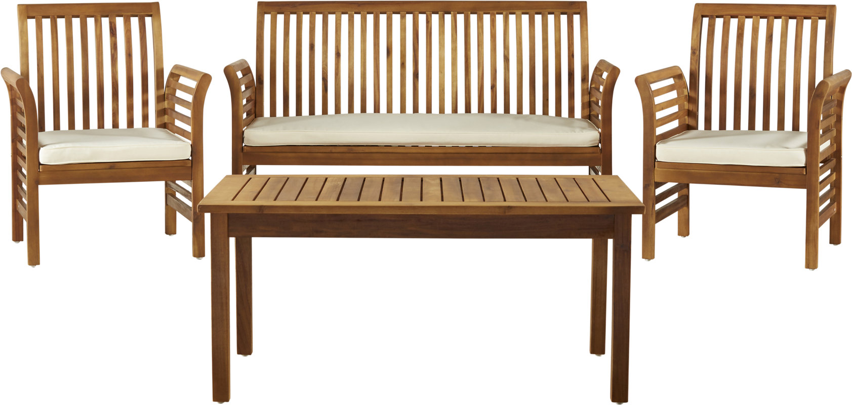 Beachcrest Home Elmhurst 4 Piece Sofa Set with Cushions & Reviews Wayfair