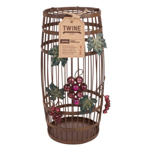 Grapevine Metal and Glass Barrel Cork Holder