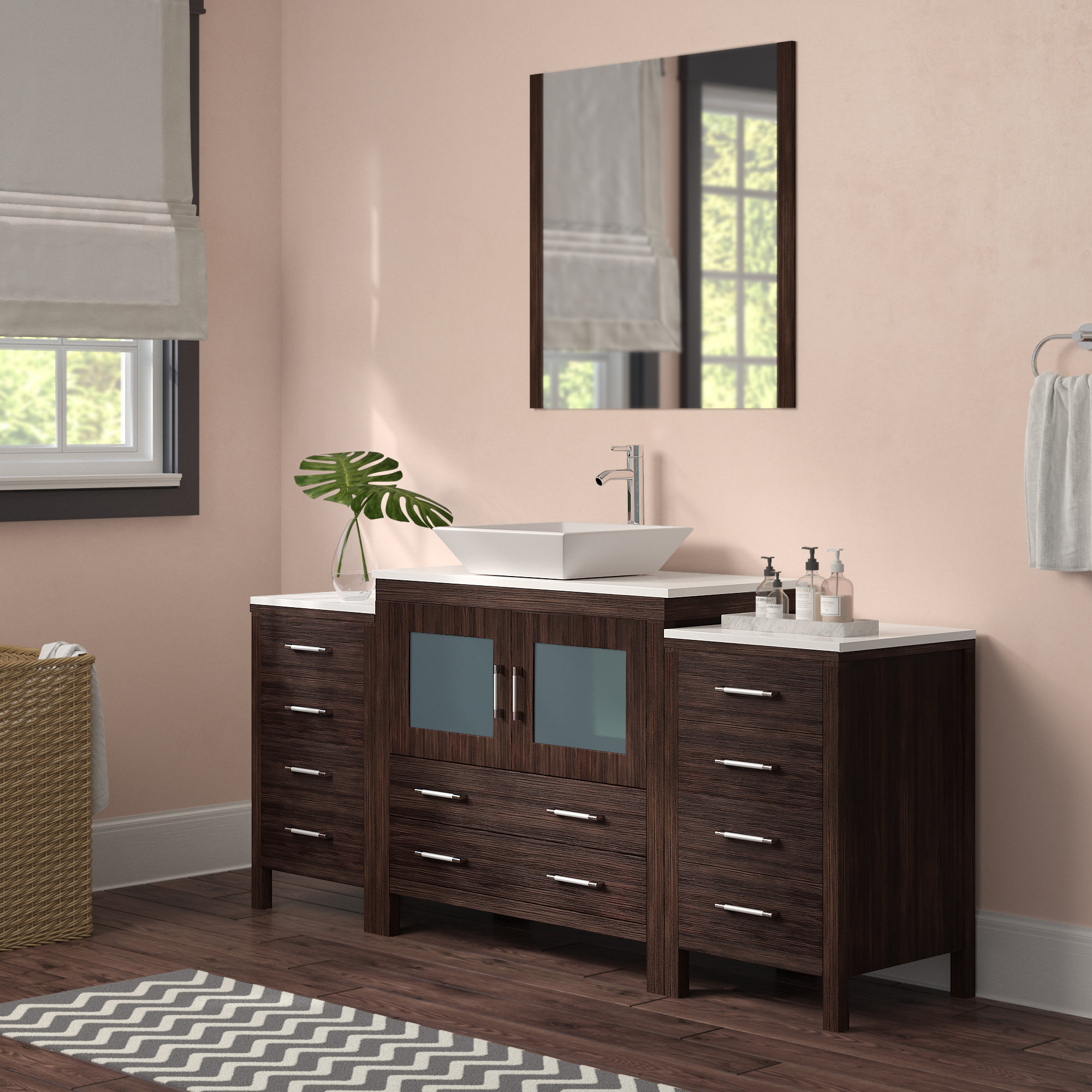 Brayden Studio Stanardsville 71 Single Bathroom Vanity Set With Brayden Studio Stanardsville 71 Single Bathroom Vanity Set With White Stone Top And Mirror Reviews Wayfair