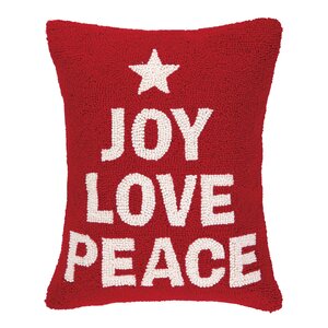 Joy Love Peace Hook Wool Throw Pillow