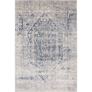 Abbeville Gray/Dark Blue Area Rug