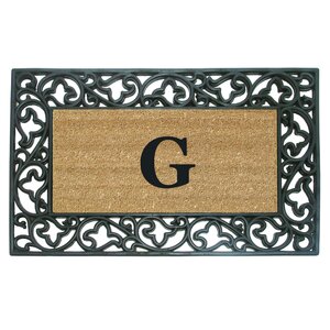 Rubber Coir Acanthus Monogrammed Door Mat