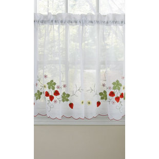 Kitchen Cafe Curtains Wayfair Crisfield Strawberry Tier Pair Cafe Curtain