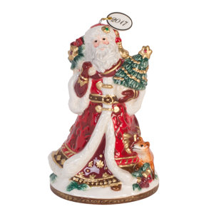 Renaissance Holiday Dated 2017 Santa Bell Hanging Figurine