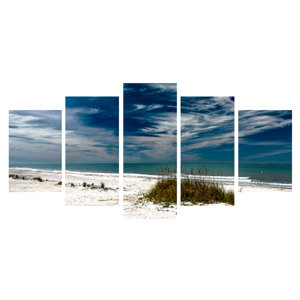 'Silent Beach' 5 Piece Photographic Print on Wrapped Canvas Set