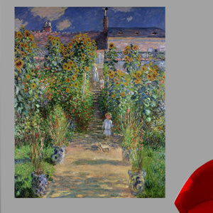 'The Artist's Garden at Vetheuil' by Claude Monet Print Poster
