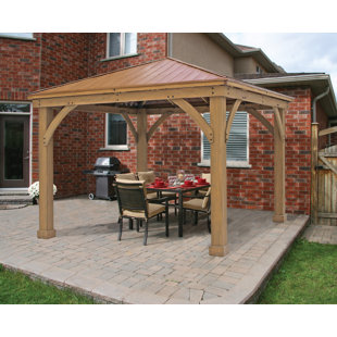 Canopy For Deck Wayfair 12 Ft W X D Solid Wood Patio Gazebo