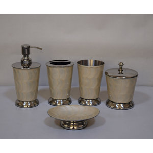 Hand Painted 5 Piece Bathroom Accessory Set (Set of 5)