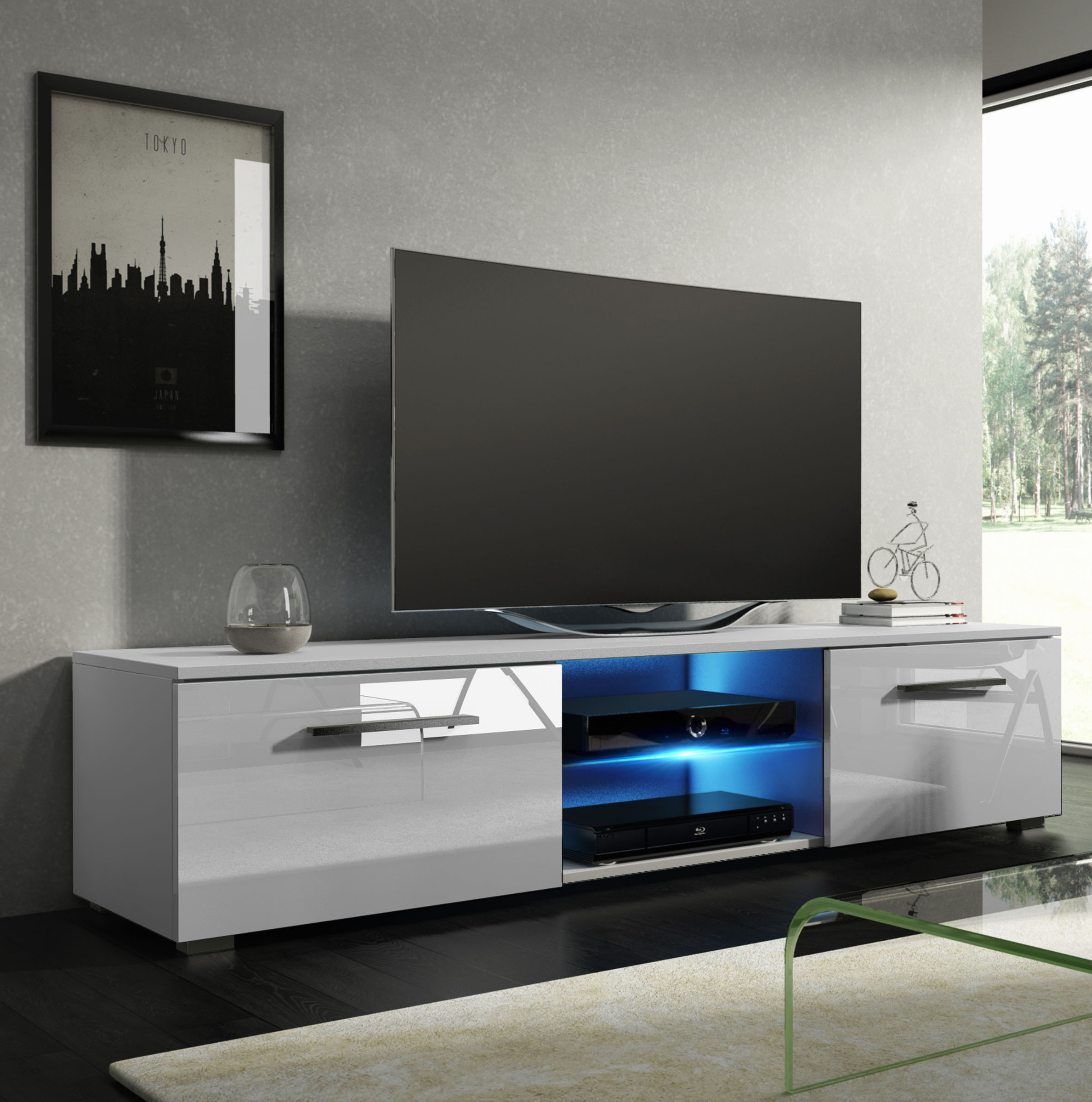 Metro Lane Bayldon Tv Stand For Tvs Up To 55 With Led Lighting Metro Lane Bayldon Tv Stand For Tvs Up To 55 With Led Lighting Reviews Wayfair Co Uk