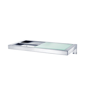Menoto Wall Mounted Toilet Paper Holder with Glass Shelf