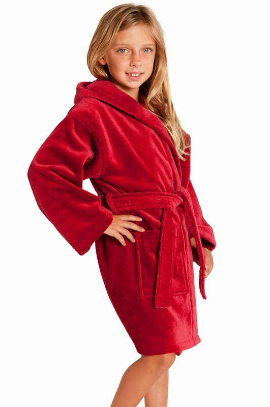 Bare Cotton Kids Hooded Terry Velour Robe & Reviews | Wayfair