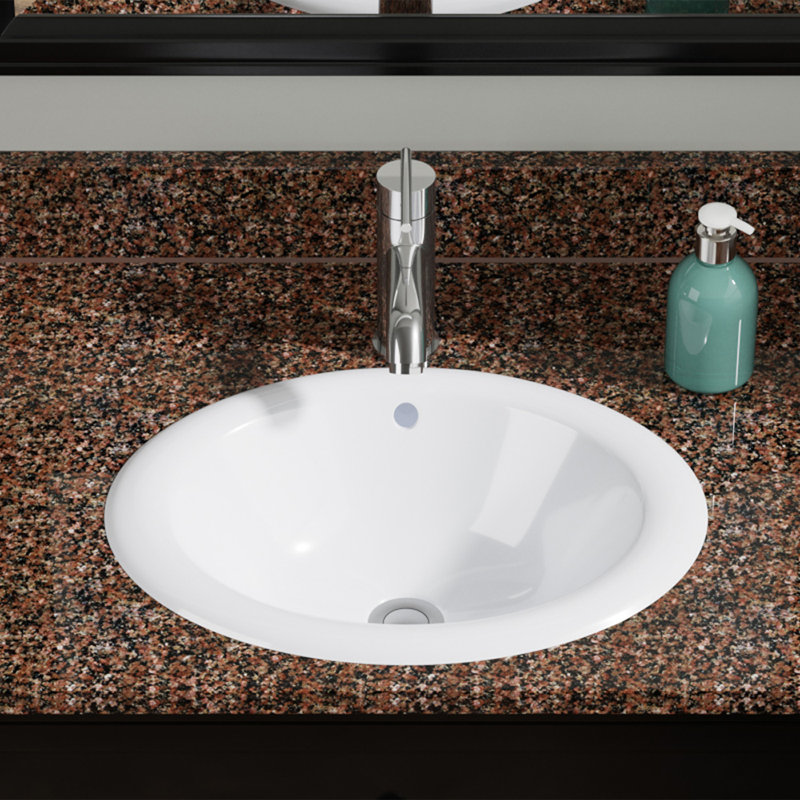 Mrdirect Vitreous China Oval Drop In Bathroom Sink With Overflow Vitreous China Oval Drop In Bathroom Sink With Overflow
