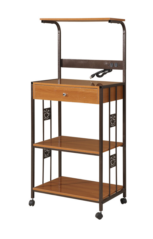Hazelwood Home Microwave Cart with Wood Top I & Reviews Wayfair