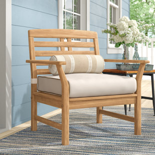 Teak Furniture You Ll Love Wayfair Calila Teak Patio Chair With Cushions Set Of 2