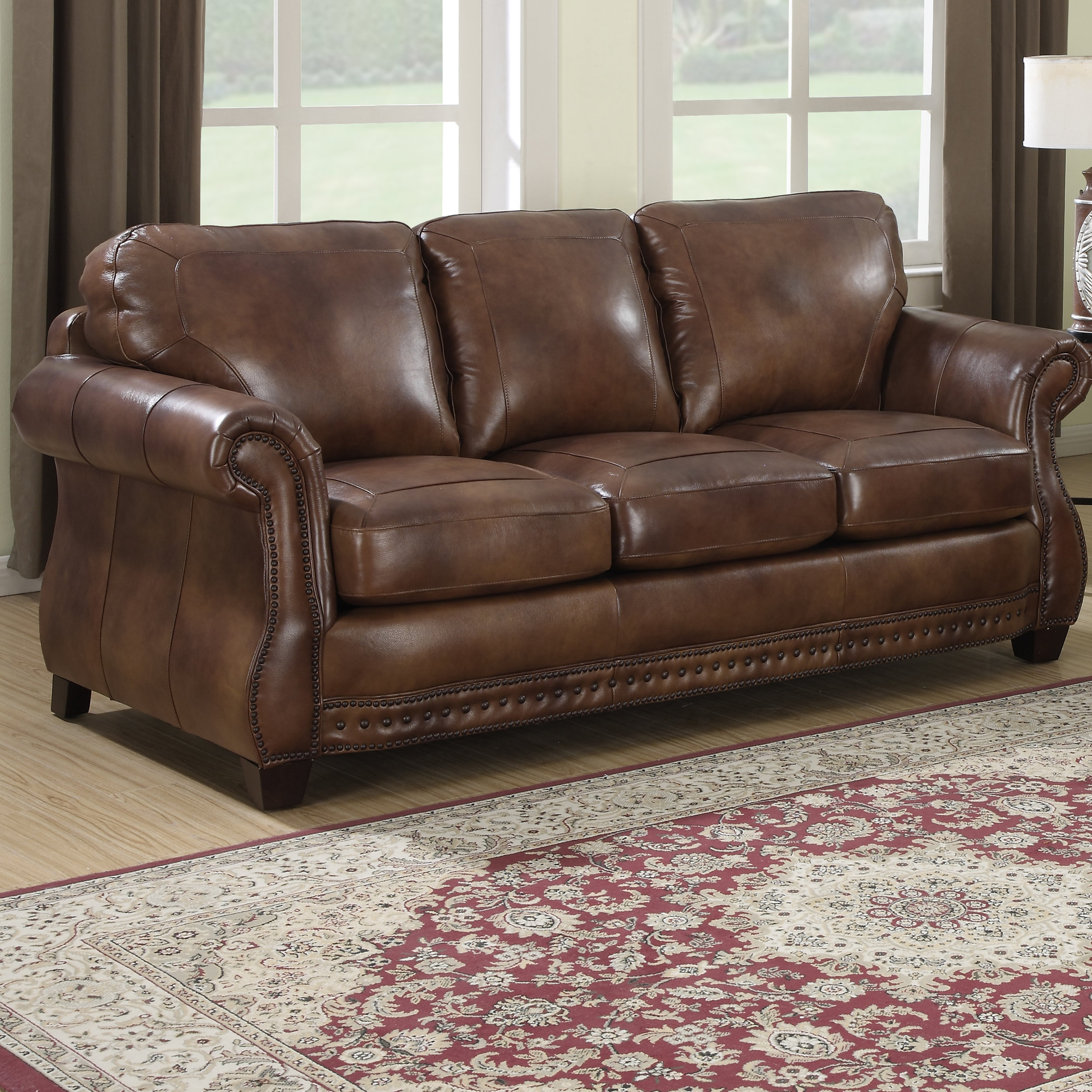 Beglin Cognac Leather Sofa