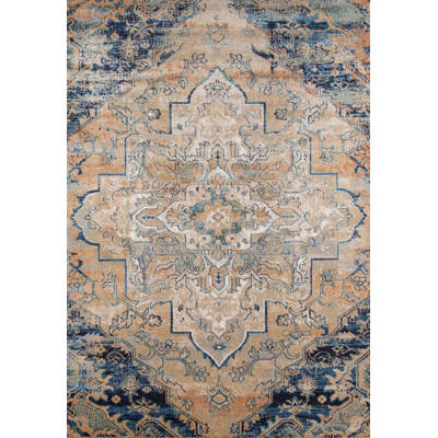 Mistana Damien Navy Tan Area Rug Reviews Wayfair Damien Navy Tan Area Rug