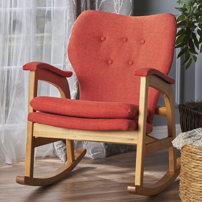 Brayden Studio Saulsberry Fabric Rocking Chair  Fabric: Muted Orange