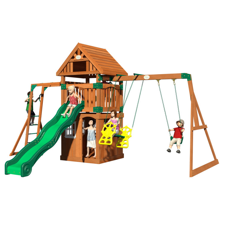 Backyard Discovery Castle Peak All Cedar Swing Set & Reviews Wayfair
