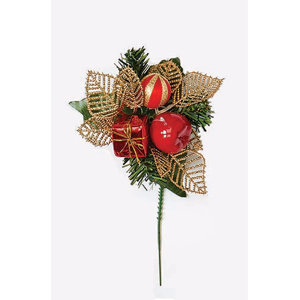 Lacy Leaf Ball with Apple Pick (Set of 12)