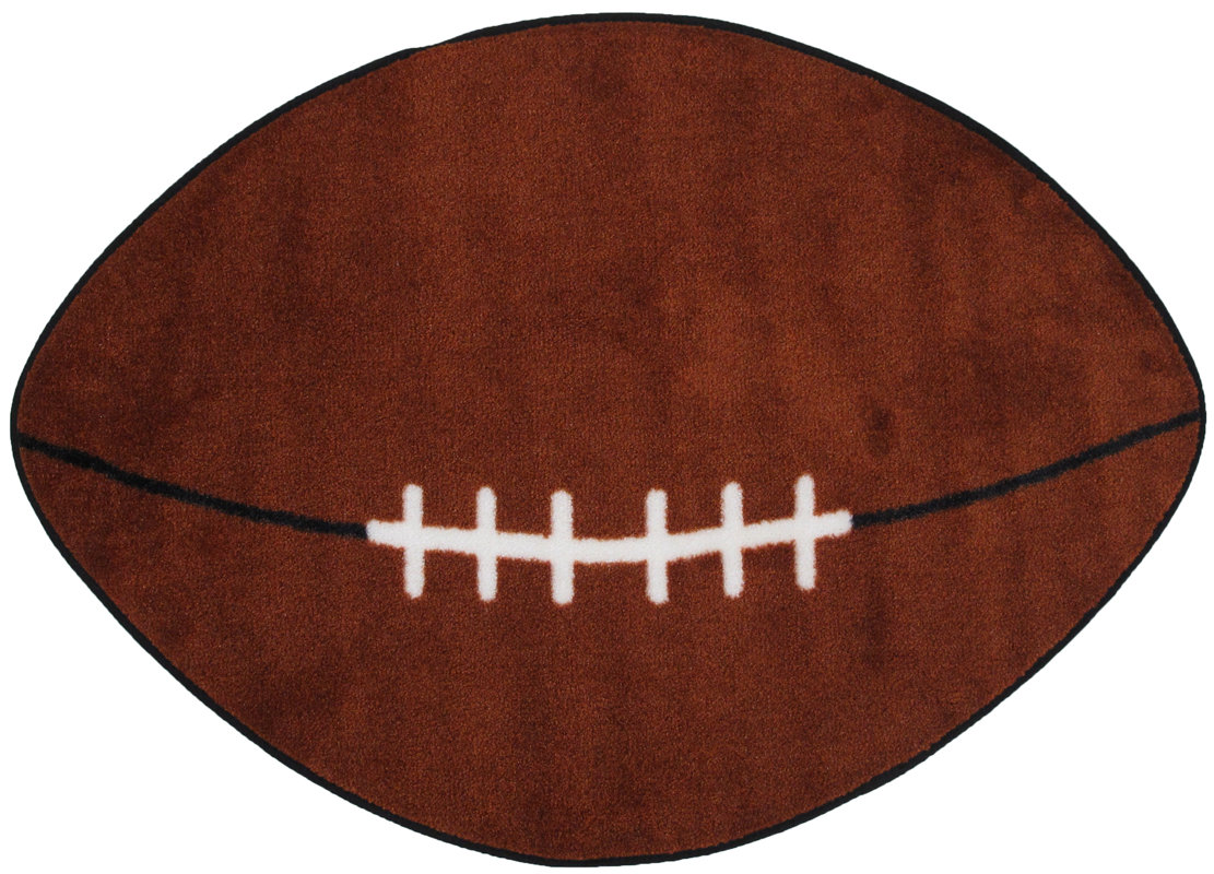 Fun Rugs Shape Football Sports Area Rug Reviews Wayfair Fun Shape Football Sports Area Rug