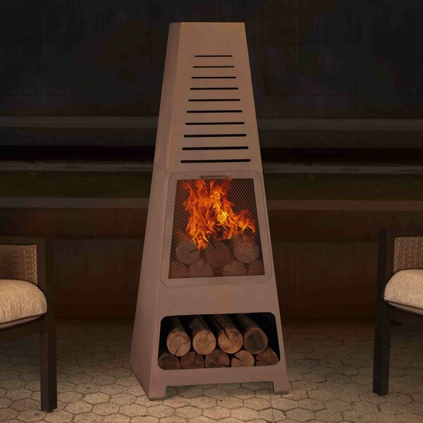 Sunjoy Steel Wood Burning Chiminea & Reviews | Wayfair