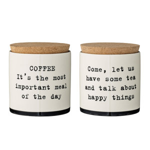 Ceramic Jar 2 Piece Coffee, Tea, & Sugar Set