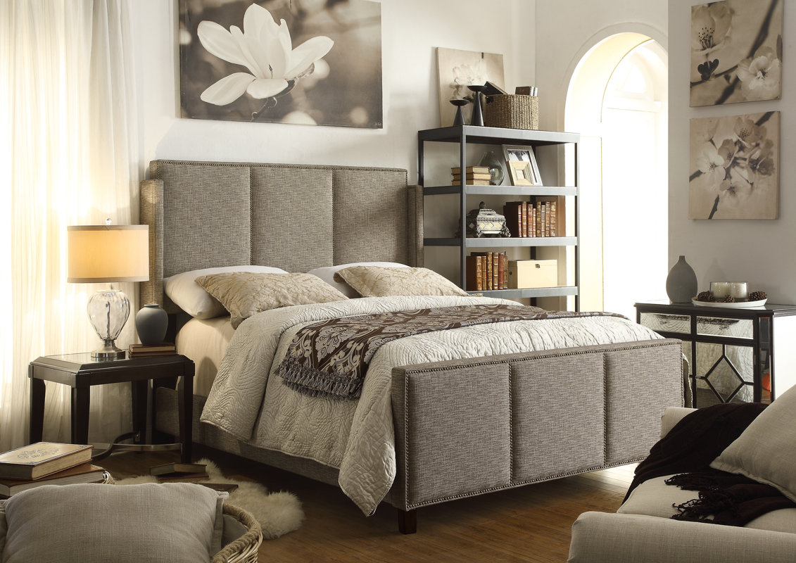 Mulhouse Furniture Fresco Queen Upholstered Wingback Headboard